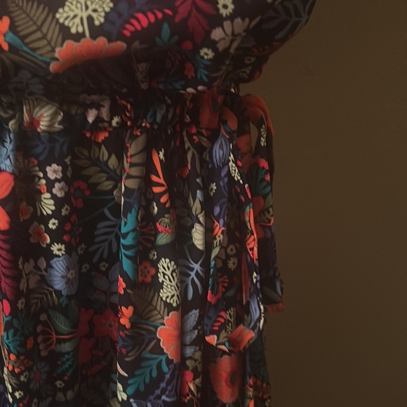 Anne Klein floral midi length tie waist dress - Picture 3 of 4